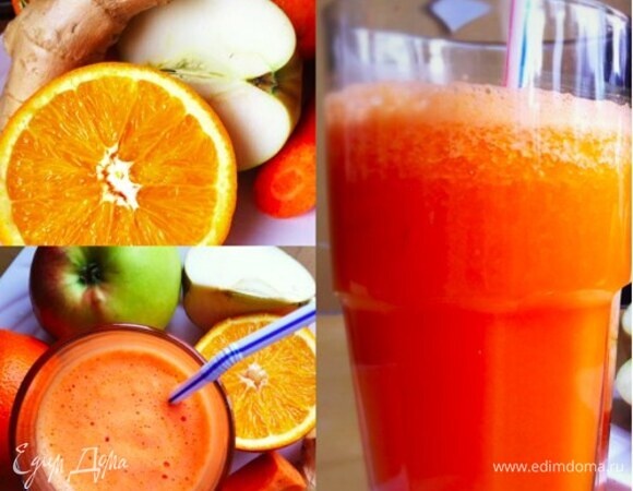 Смузи для здоровья: яркий напиток с морковью, яблоком и апельсином