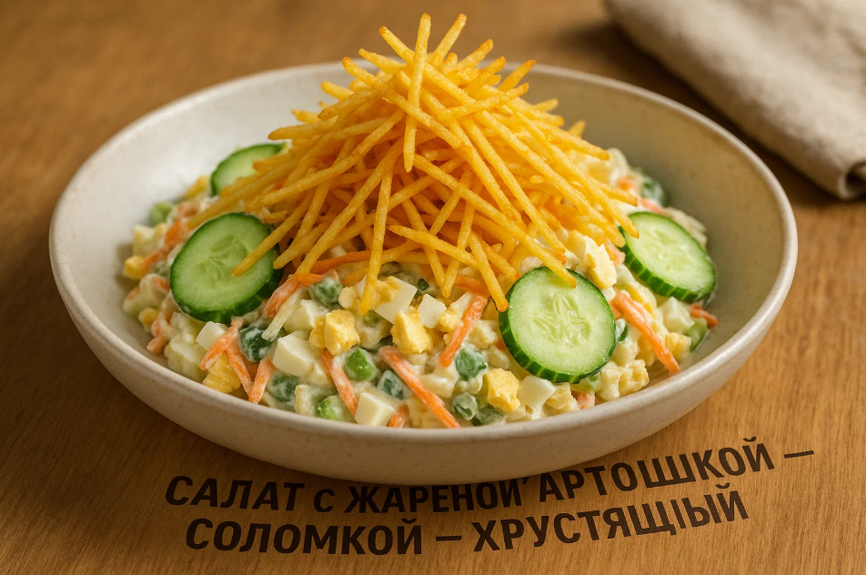Салат с жареной картошкой соломкой: как приготовить хрустящий шедевр