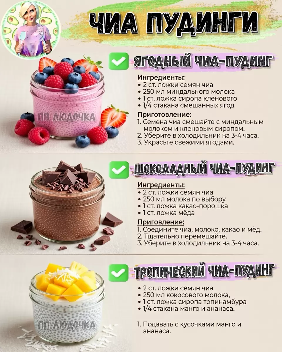 Насладитесь чиа-пудингами: пять простых и вкусных рецептов